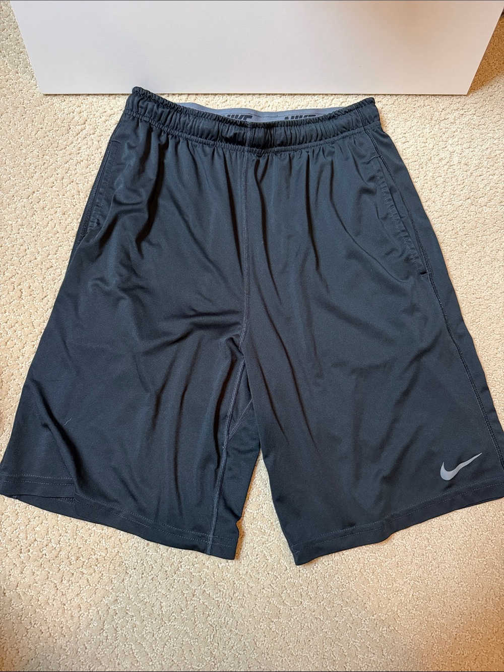 Nike Men's Black Athletic Shorts with Reflective Swoosh